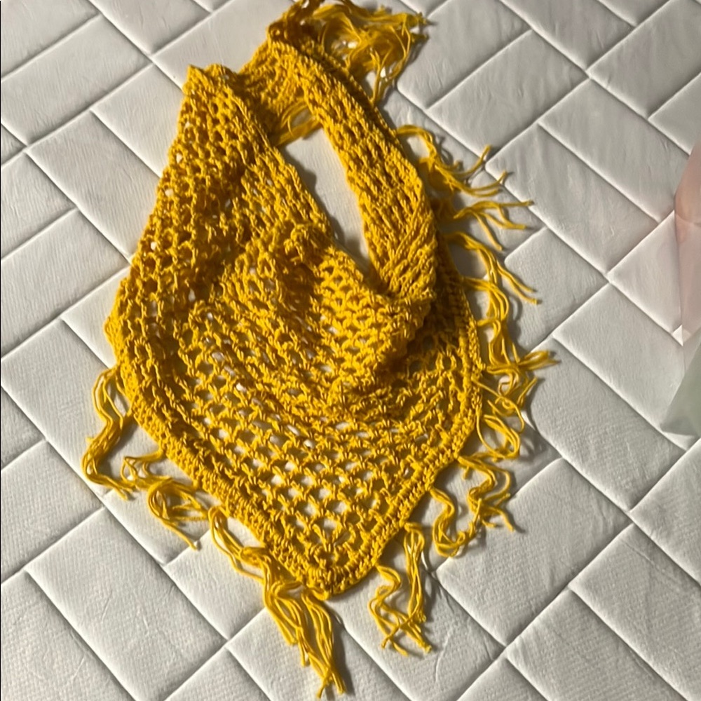 Yellow Crochet Scarf